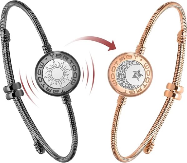 Long Distance Touch Vibration Bracelets Long Distance Relationship Gifts for Girlfriend Boyfriend Love Bracelets for Couples Bluetooth S001